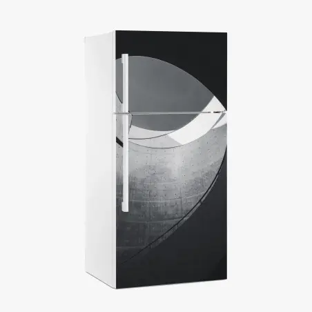 Sticker pour réfrigérateur abstraction architecturale en béton et courbes – Wallnifity®