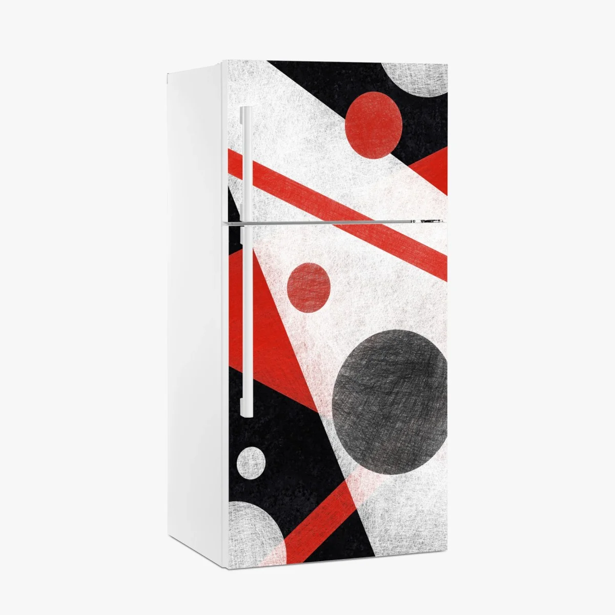 Sticker pour réfrigérateur composition géométrique rouge, noire et blanche – Wallnifity® Sticker pour réfrigérateur composition géométrique rouge, noire et blanche – Wallnifity®