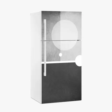 Sticker pour réfrigérateur cercle minimal sur fond texturé – Wallnifity®