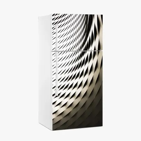 Sticker pour réfrigérateur motif architectural ondulé et monochrome – Wallnifity®