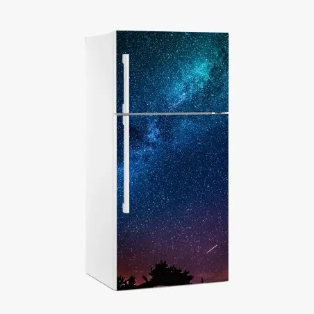 Sticker pour réfrigérateur ciel étoilé mystique bleu-violet – Wallnifity®