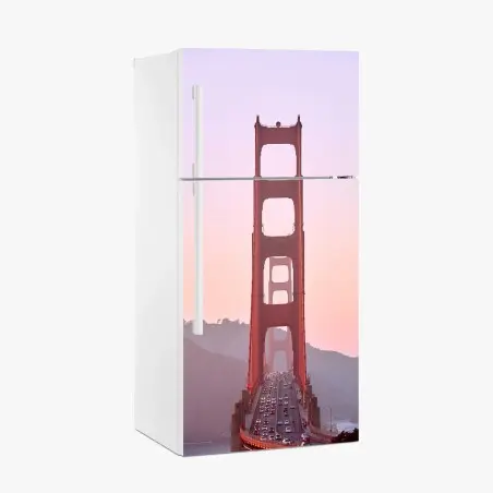 Sticker pour réfrigérateur pont iconique au crépuscule, vue de San Francisco – Wallnifity®