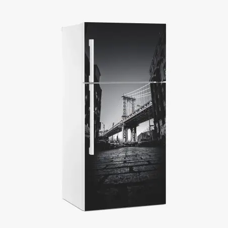 Sticker pour réfrigérateur vue urbaine du pont Manhattan depuis Dumbo – Wallnifity®