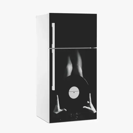Sticker pour réfrigérateur vinyle en contraste: silhouette en bas résille – Wallnifity®