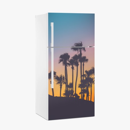 Sticker pour réfrigérateur crépuscule tropical aux palmiers – Wallnifity®