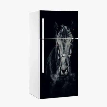 Sticker pour réfrigérateur regard perçant du cheval noir – Wallnifity®