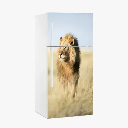 Sticker pour réfrigérateur lion majestueux dans la savane – Wallnifity®