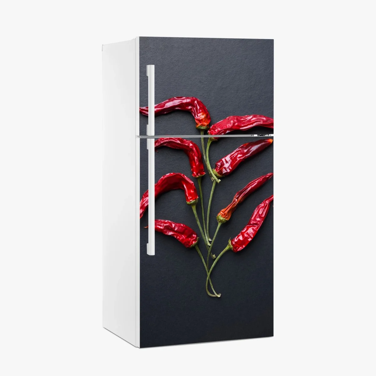 Sticker pour réfrigérateur arbre de piments rouges séchés sur fond noir – Wallnifity® Sticker pour réfrigérateur arbre de piments rouges séchés sur fond noir – Wallnifity®