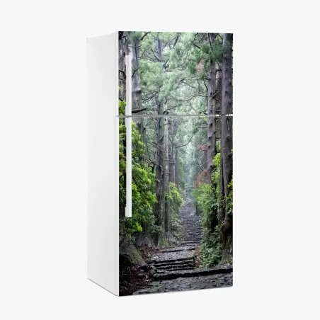 Sticker pour réfrigérateur allée de cèdres et sentier pierreux – Wallnifity®
