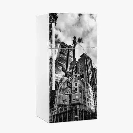 Sticker pour réfrigérateur perspective urbaine sur Broadway – Wallnifity®