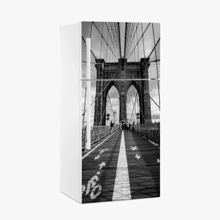 Sticker pour réfrigérateur pont de Brooklyn en perspective – Wallnifity®