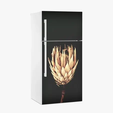 Sticker pour réfrigérateur fleur séchée minimaliste sur fond sombre – Wallnifity®