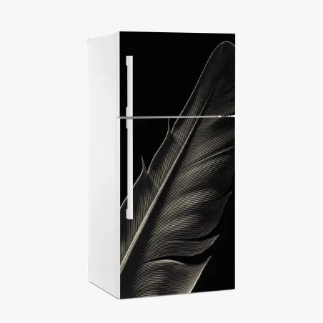 Sticker pour réfrigérateur plume délicate en noir et blanc – Wallnifity®