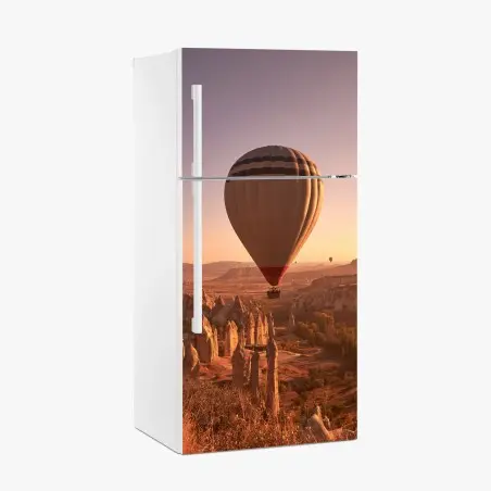 Sticker pour réfrigérateur montgolfière au-dessus de la Cappadoce au lever du soleil – Wallnifity®