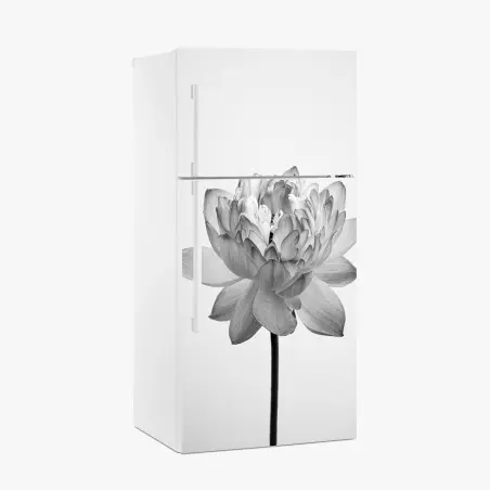 Sticker pour réfrigérateur fleur de lotus monochrome élégante – Wallnifity®