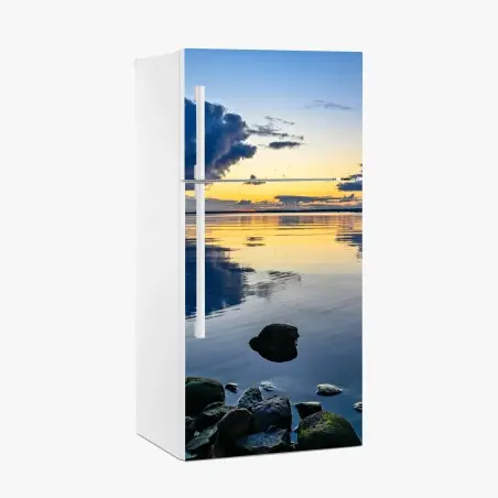 Sticker pour réfrigérateur reflets dorés au crépuscule – Wallnifity®