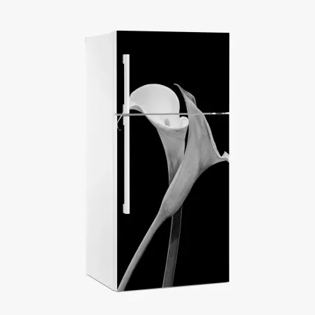 Sticker pour réfrigérateur duo d'arums en noir et blanc – Wallnifity®