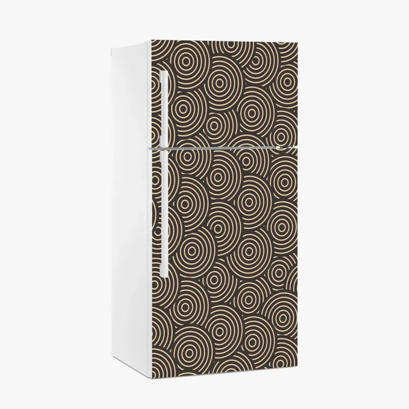 Sticker pour réfrigérateur motif concentrique rétro beige et noir – Wallnifity® Sticker pour réfrigérateur motif concentrique rétro beige et noir – Wallnifity®