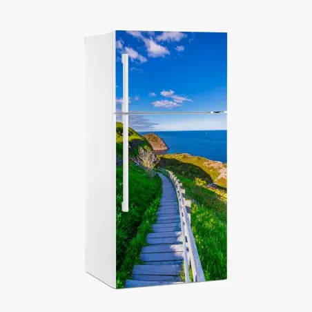 Sticker pour réfrigérateur sentier côtier au bord de l'océan – Wallnifity®