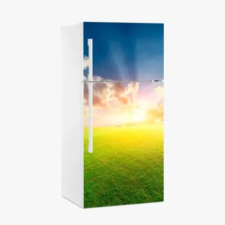 Sticker pour réfrigérateur prairie au soleil couchant – Wallnifity®