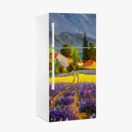Sticker pour réfrigérateur champ de lavande au crépuscule – Wallnifity®
