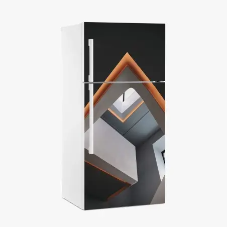 Sticker pour réfrigérateur perspective intérieure géométrique – Wallnifity®