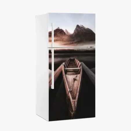 Sticker pour réfrigérateur barque au lever du jour – Wallnifity®