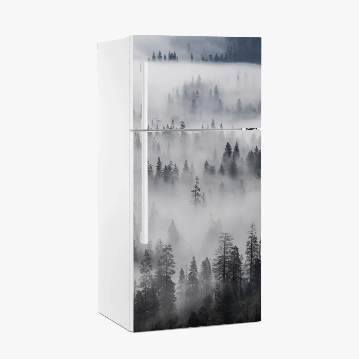 Sticker pour réfrigérateur forêt de pins enveloppée de brume – Wallnifity® Sticker pour réfrigérateur forêt de pins enveloppée de brume – Wallnifity®