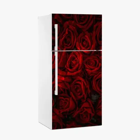 Sticker pour réfrigérateur bouquet de roses rouges éclatantes – Wallnifity®