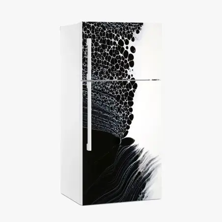 Sticker pour réfrigérateur mélodie cellulaire en noir et blanc – Wallnifity®