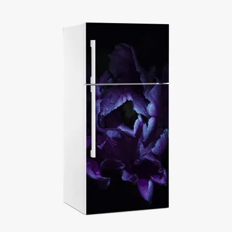 Sticker pour réfrigérateur élégance violette : tulipe sous lumière ultraviolette – Wallnifity®