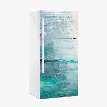 Sticker pour réfrigérateur horizon turquoise abstrait – Wallnifity®