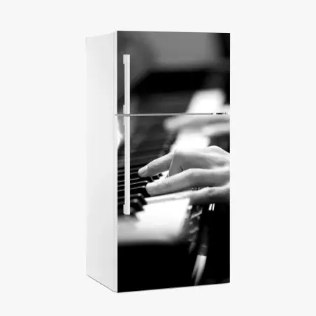 Sticker pour réfrigérateur mains au piano — instant d'élégance musicale – Wallnifity®