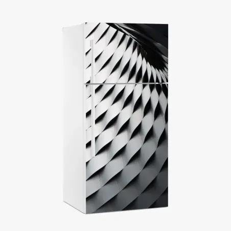 Sticker pour réfrigérateur vagues métalliques motif architectural abstrait – Wallnifity®