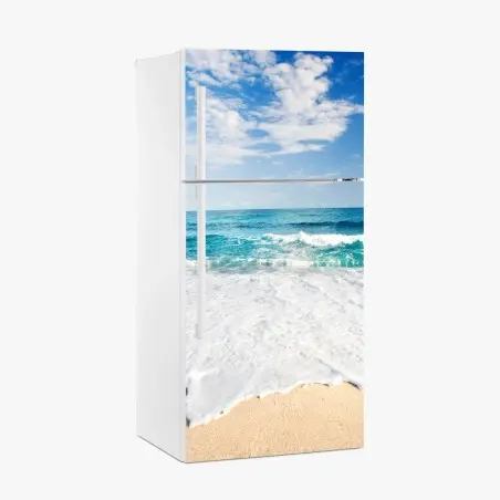 Sticker pour réfrigérateur brise marine et vagues turquoises – Wallnifity®