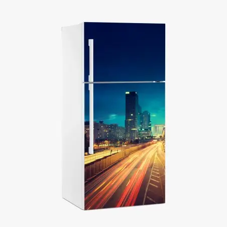 Sticker pour réfrigérateur crépuscule urbain à La Défense – Wallnifity®