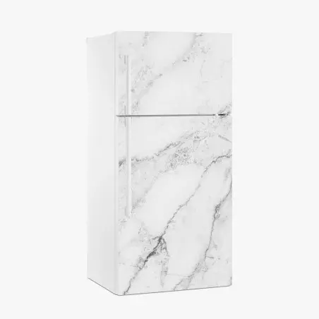 Sticker pour réfrigérateur marbre blanc veiné minimaliste – Wallnifity®
