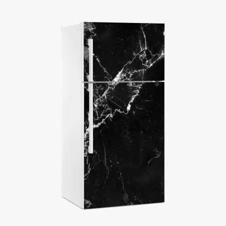 Sticker pour réfrigérateur marbre noir veiné pour décoration murale – Wallnifity®