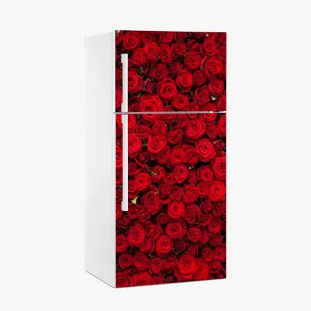 Sticker pour réfrigérateur mur de roses rouges intenses – Wallnifity®