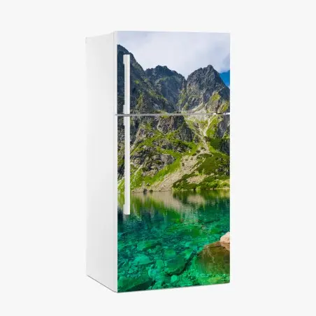 Sticker pour réfrigérateur reflet émeraude des montagnes de Czarny Staw – Wallnifity®