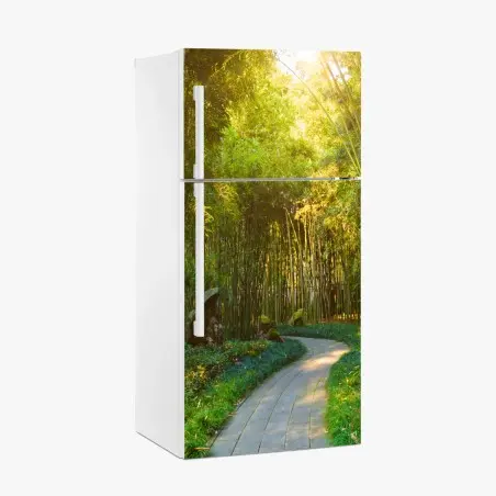 Sticker pour réfrigérateur sentier paisible dans une forêt de bambous – Wallnifity®