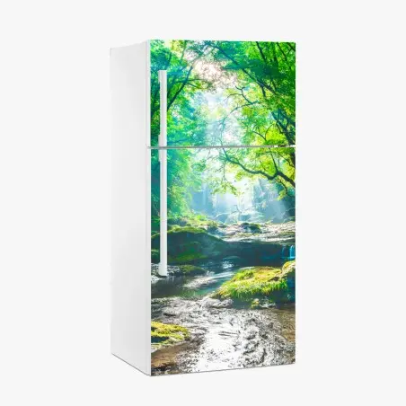 Sticker pour réfrigérateur clairière lumineuse au bord de la rivière – Wallnifity®