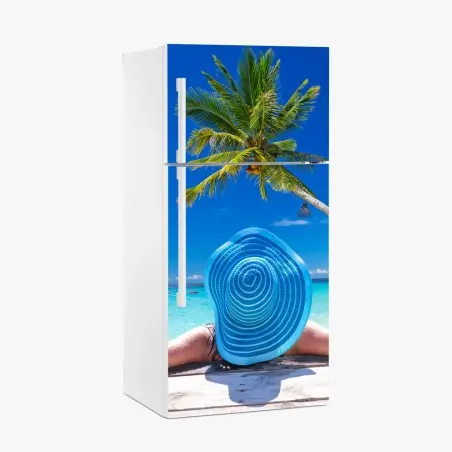 Sticker pour réfrigérateur détente sous les palmiers – Wallnifity®