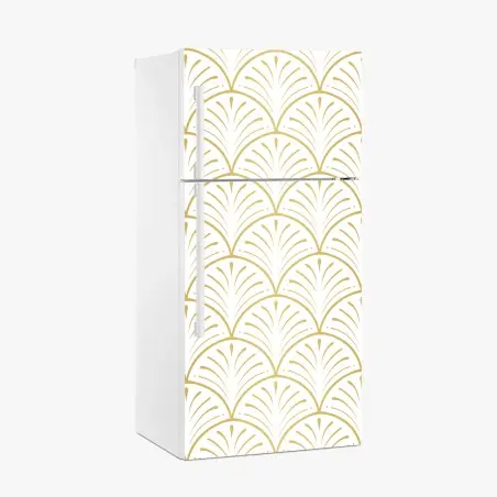 Sticker pour réfrigérateur motif art déco doré en éventail – Wallnifity®