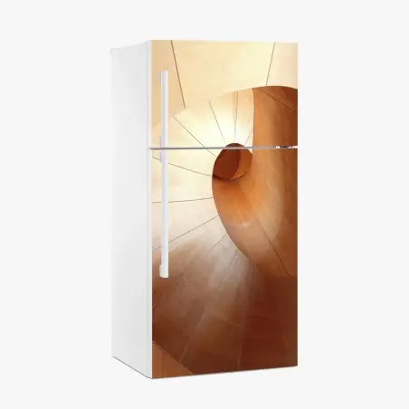 Sticker pour réfrigérateur spirale architecturale en bois – Wallnifity®