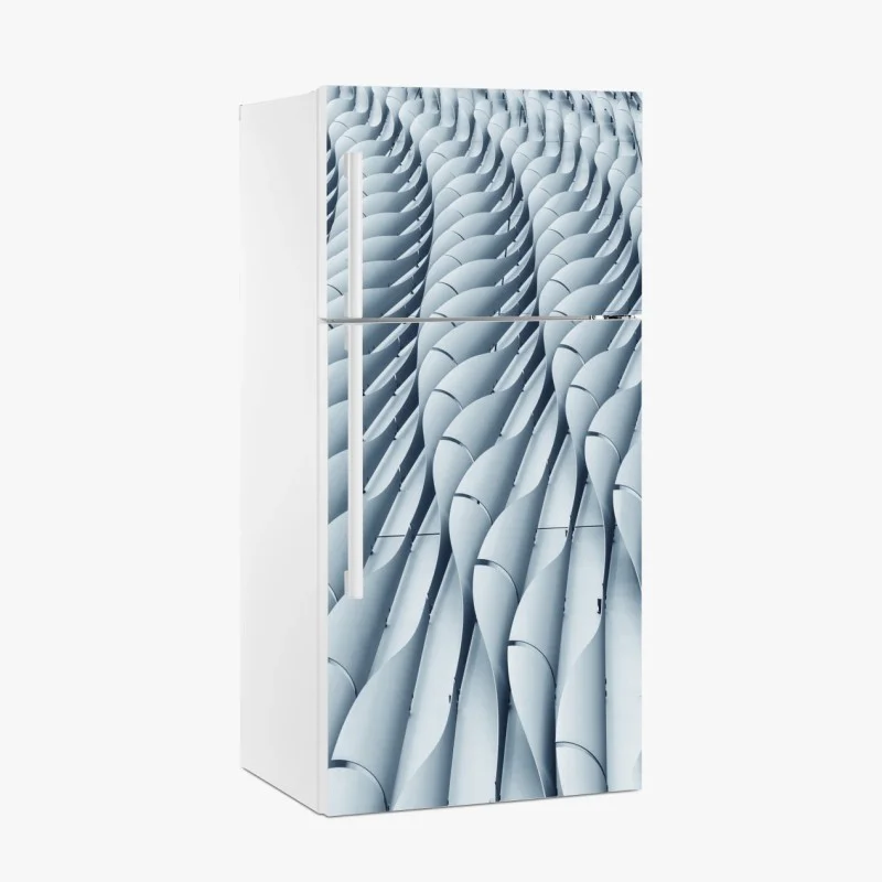 Sticker pour réfrigérateur vagues métalliques motif architectural moderne – Wallnifity® Sticker pour réfrigérateur vagues métalliques motif architectural moderne – Wallnifity®