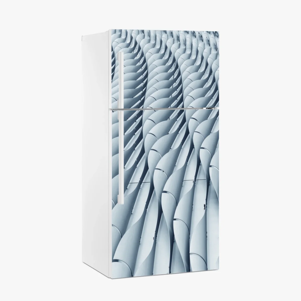Sticker pour réfrigérateur vagues métalliques motif architectural moderne – Wallnifity® Sticker pour réfrigérateur vagues métalliques motif architectural moderne – Wallnifity®