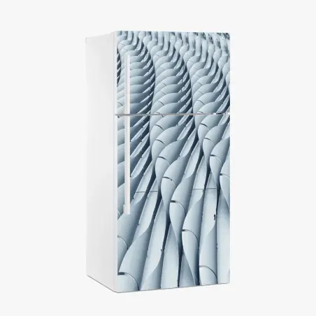 Sticker pour réfrigérateur vagues métalliques motif architectural moderne – Wallnifity®