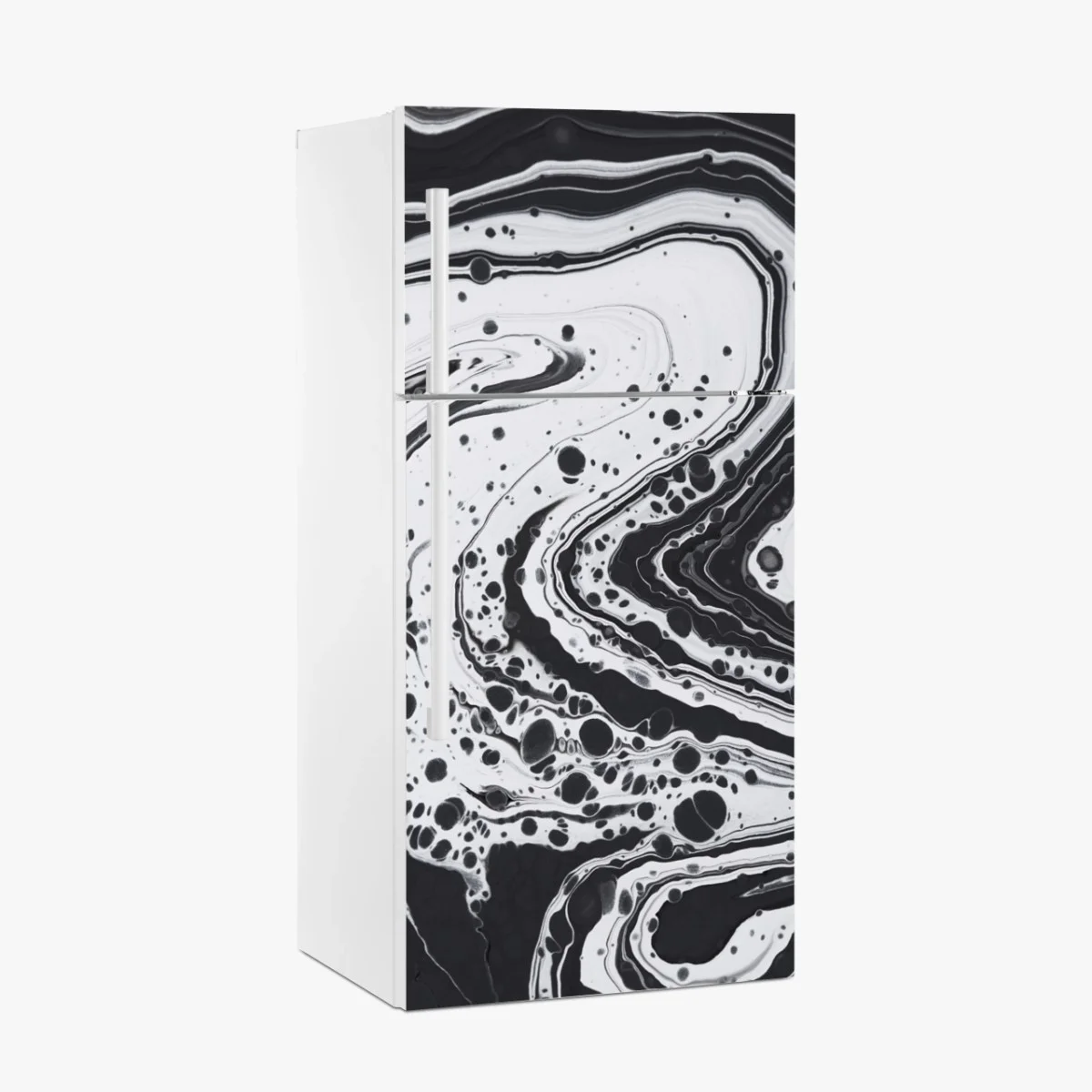 Sticker pour réfrigérateur abstraction marbrée en noir et blanc – Wallnifity® Sticker pour réfrigérateur abstraction marbrée en noir et blanc – Wallnifity®