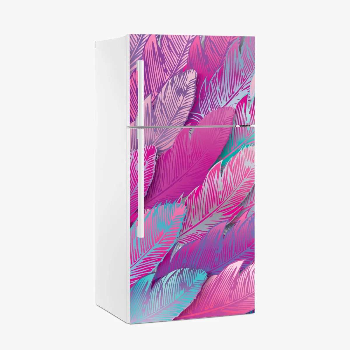 Sticker pour réfrigérateur motif plumes irisées rose et turquoise – Wallnifity® Sticker pour réfrigérateur motif plumes irisées rose et turquoise – Wallnifity®